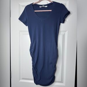 Michael Stars Deep Blue V-Neck Slouch T-shirt Dress